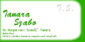 tamara szabo business card